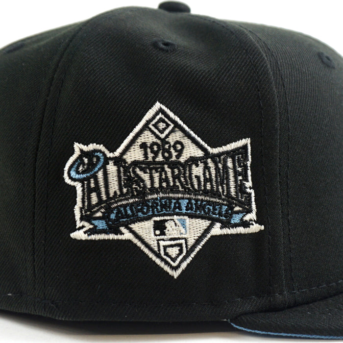 California Angels 1989 All-Star Game New Era 59Fifty Fitted Hat (GITD Black Sky Blue Under Brim)