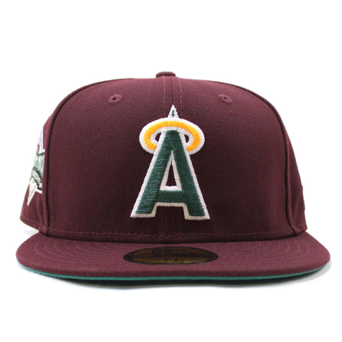 California Angels 1989 All-Star Game New Era 59Fifty Fitted Hat (GITD Maroon Teal Under Brim)