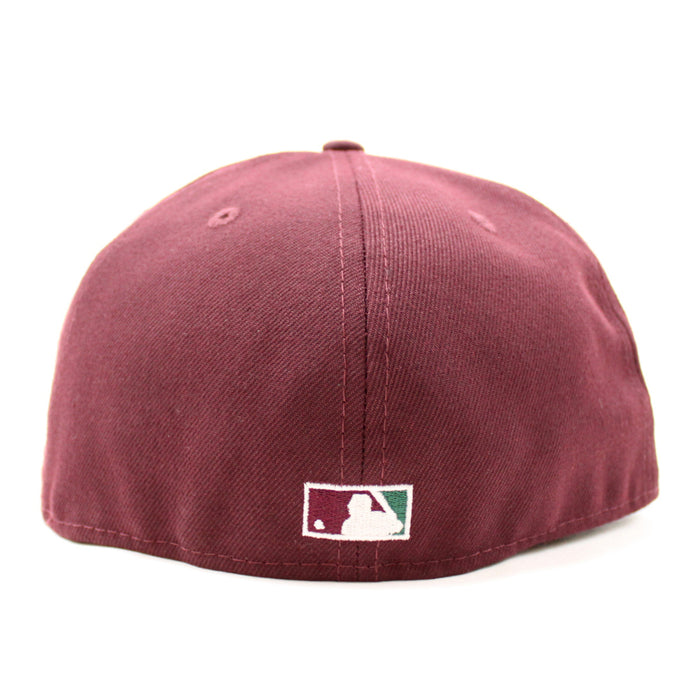 California Angels 1989 All-Star Game New Era 59Fifty Fitted Hat (GITD Maroon Teal Under Brim)