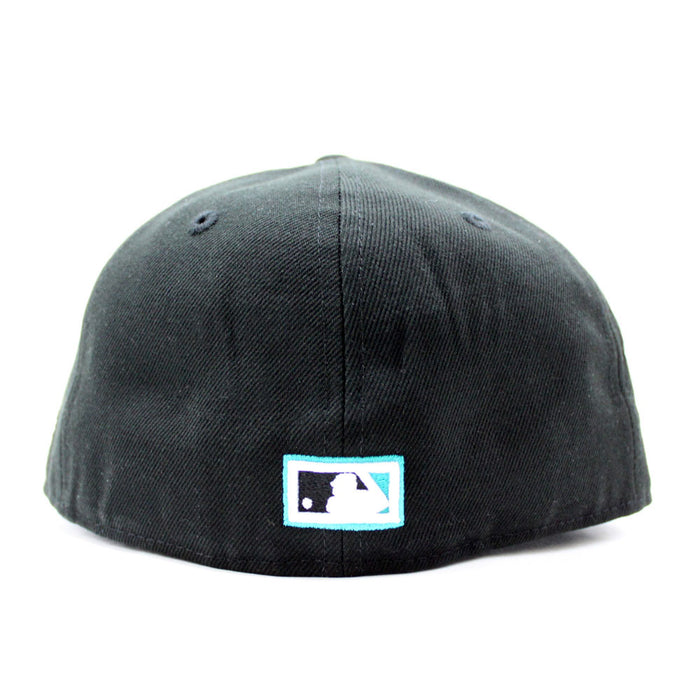 California Angels 1989 All-Star Game New Era 59Fifty Fitted Hat (Glow in the Dark Black Teal Under Brim)
