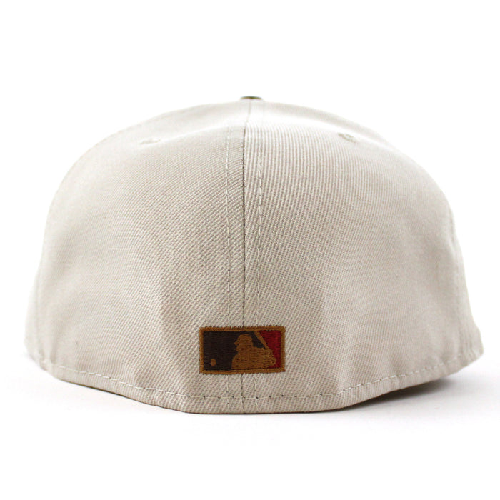 California Angels 25th Anniversary New Era 59Fifty Fitted Hat (GITD STONE BURNT WOOD PANAMA TAN UNDER BRIM)