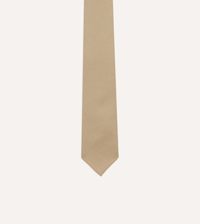 Camel Super Fine Merino Wool Self Tipped Tie