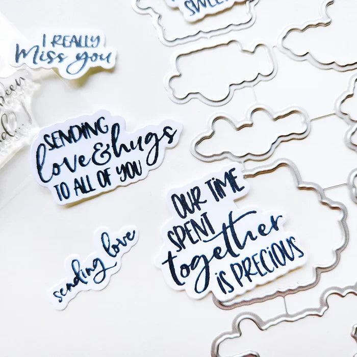 Catherine Pooler - Sentiments Stamp & Die - Loving Words. Holiday and year round sentiments. Available at Embellish Away located in Bowmanville Ontario Canada.