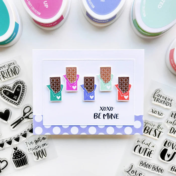 Catherine Pooler - Sentiments Stamp & Die Set - More Amor. Available at Embellish Away located in Bowmanville Ontario Canada. Example by brand ambassador.
