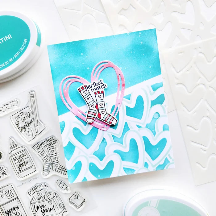 Catherine Pooler - Stamp & Die Set - Love Puns. Available at Embellish Away located in Bowmanville Ontario Canada. Example by brand ambassador.