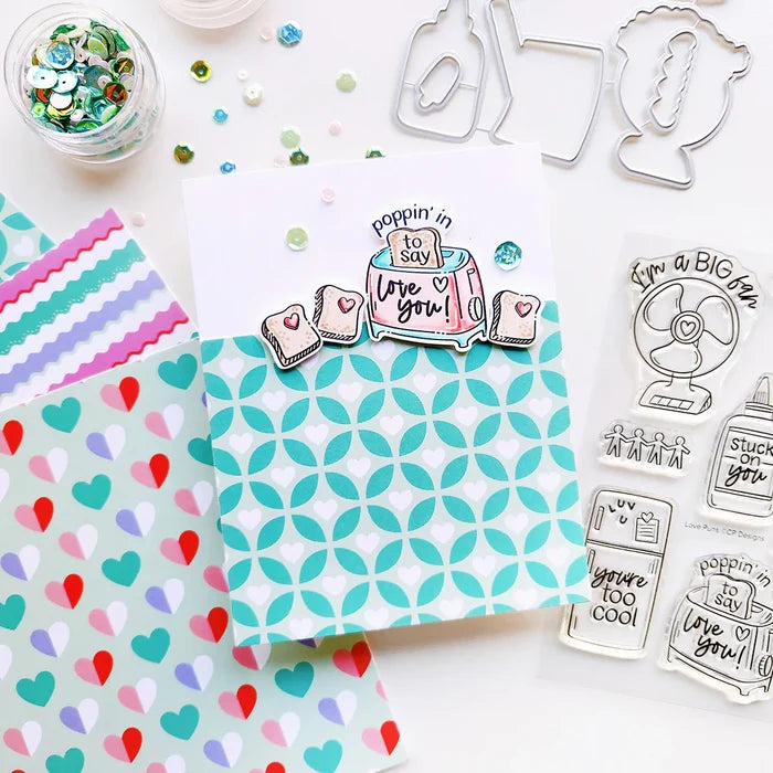 Catherine Pooler - Stamp & Die Set - Love Puns. Available at Embellish Away located in Bowmanville Ontario Canada. Example by brand ambassador.