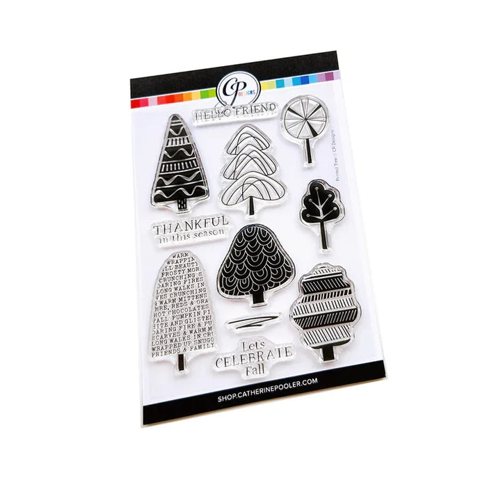 Catherine Pooler - Stamp & Die Set - Printed Trees. We adore patterned anything! Available at Embellish Away located in Bowmanville Ontario Canada.