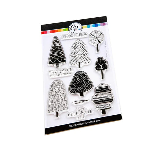 Catherine Pooler - Stamp & Die Set - Printed Trees. We adore patterned anything! Available at Embellish Away located in Bowmanville Ontario Canada.