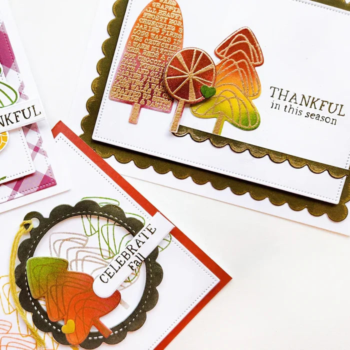 Catherine Pooler - Stamp & Die Set - Printed Trees. We adore patterned anything! Available at Embellish Away located in Bowmanville Ontario Canada. card by Catherine pooler Designs.
