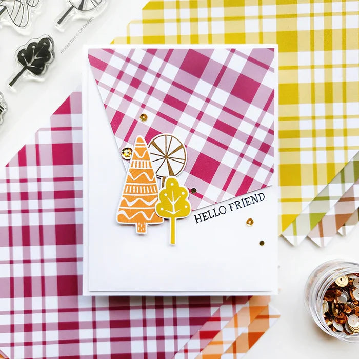 Catherine Pooler - Stamp & Die Set - Printed Trees. We adore patterned anything! Available at Embellish Away located in Bowmanville Ontario Canada. card by Catherine pooler Designs.