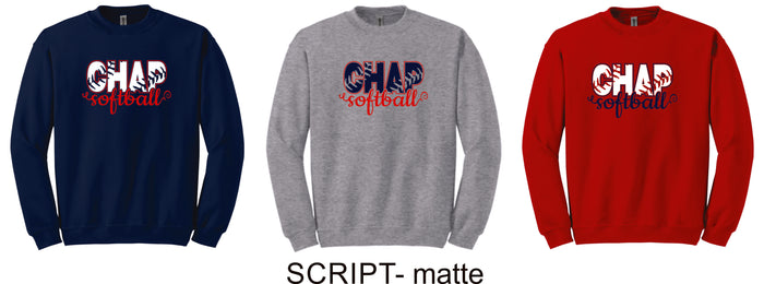 Chap Softball Crewneck Sweatshirt- 6 design options