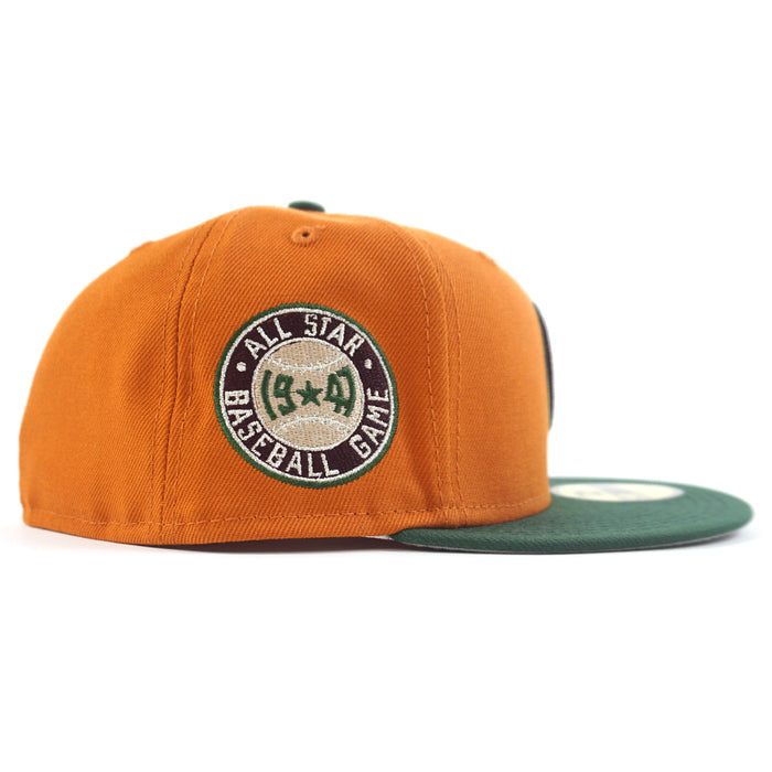 Chicago Cubs 1947 All Star Game New Era 59Fifty Fitted Hat (Fight Orange PINE GREEN GRAY Under Brim)