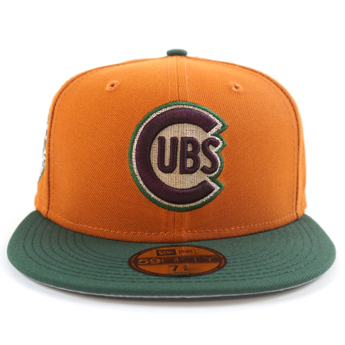 Chicago Cubs 1947 All Star Game New Era 59Fifty Fitted Hat (Fight Orange PINE GREEN GRAY Under Brim)