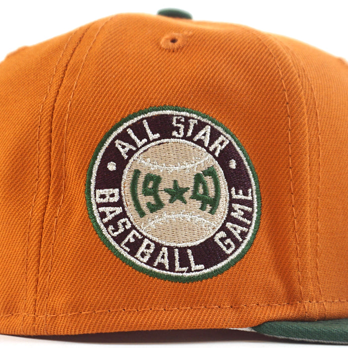 Chicago Cubs 1947 All Star Game New Era 59Fifty Fitted Hat (Fight Orange PINE GREEN GRAY Under Brim)