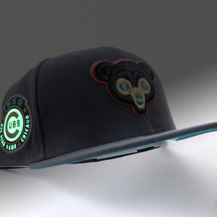 Chicago Cubs 1962 All Star Game New Era 59Fifty Fitted Hat (Dark Gray Aqua Under Brim)