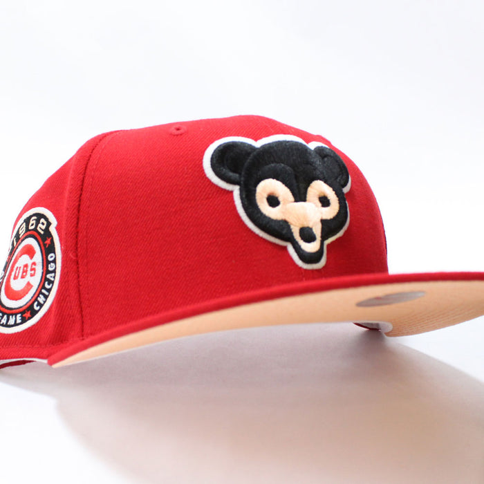 Chicago Cubs 1962 All Star Game New Era 59Fifty Fitted Hat (Glow in the Dark Logo Red Peach Under Brim)