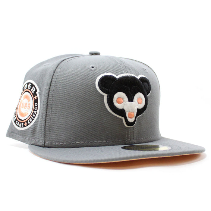 Chicago Cubs 1962 All Star Game New Era 59Fifty Fitted Hat (Glow in the Dark Smoke Gray Peaches Under Brim)
