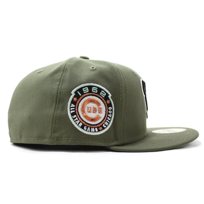 Chicago Cubs 1962 All Star Game New Era 59Fifty Fitted Hat (Zombie Pack Pack GITD Olive Camo Under Brim)