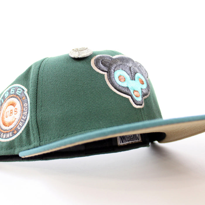Chicago Cubs 1962 All Star Game New Era 59Fifty Fitted Hat (Zombie Pack Pack Green Pine Green Khaki Under Brim)