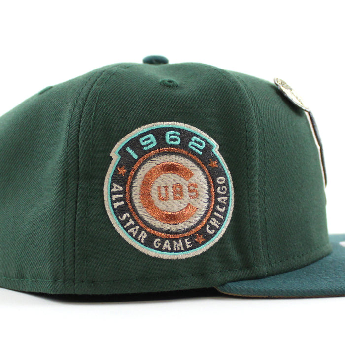 Chicago Cubs 1962 All Star Game New Era 59Fifty Fitted Hat (Zombie Pack Pack Green Pine Green Khaki Under Brim)