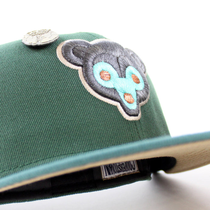 Chicago Cubs 1962 All Star Game New Era 59Fifty Fitted Hat (Zombie Pack Pack Green Pine Green Khaki Under Brim)