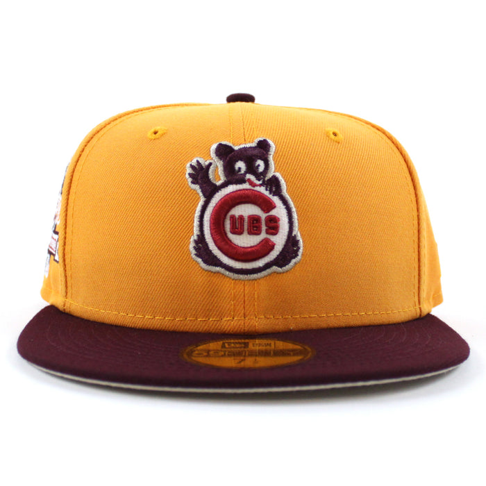 Chicago Cubs 1990 All Star Game New Era 59Fifty Fitted Hat (GITD Tango Orange Maroon Stone Under Brim)