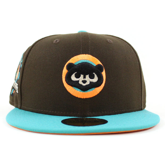 Chicago Cubs 1990 All Star Game New Era 59Fifty Fitted Hat (Walnut Teal Orange Under Brim)