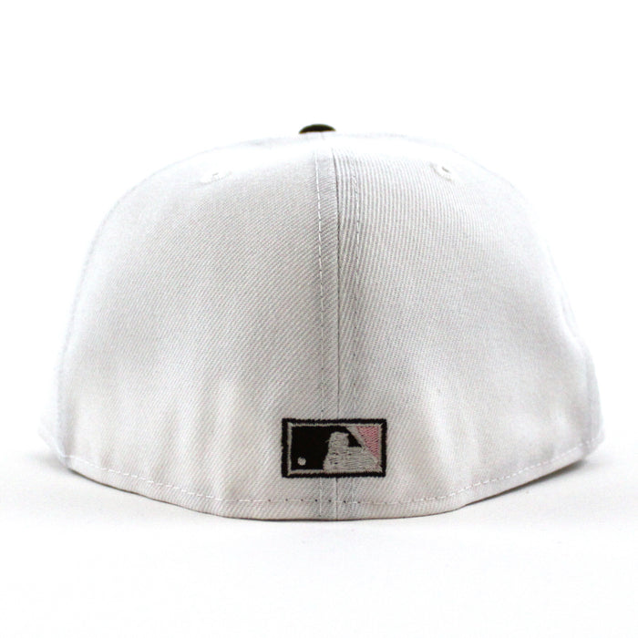 Chicago Cubs 2016 World Series New Era Fitted 59Fifty Hat (GITD White Brown Pink Under Brim)