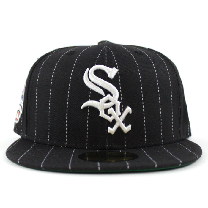 Chicago White Sox 2003 All-Star Game New Era Fitted 59Fifty Hat (Black Pinstripes Green Under Brim)