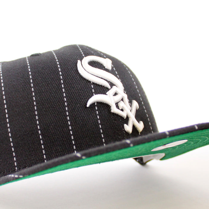 Chicago White Sox 2003 All-Star Game New Era Fitted 59Fifty Hat (Black Pinstripes Green Under Brim)