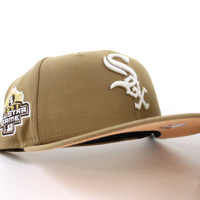 Chicago White Sox 2003 All-Star Game Patch New Era Fitted 59Fifty Hat (GITD Khaki Peach Under Brim)