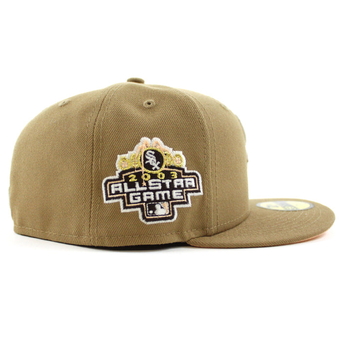 Chicago White Sox 2003 All-Star Game Patch New Era Fitted 59Fifty Hat (GITD Khaki Peach Under Brim)