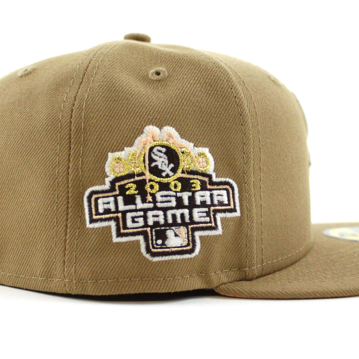 Chicago White Sox 2003 All-Star Game Patch New Era Fitted 59Fifty Hat (GITD Khaki Peach Under Brim)
