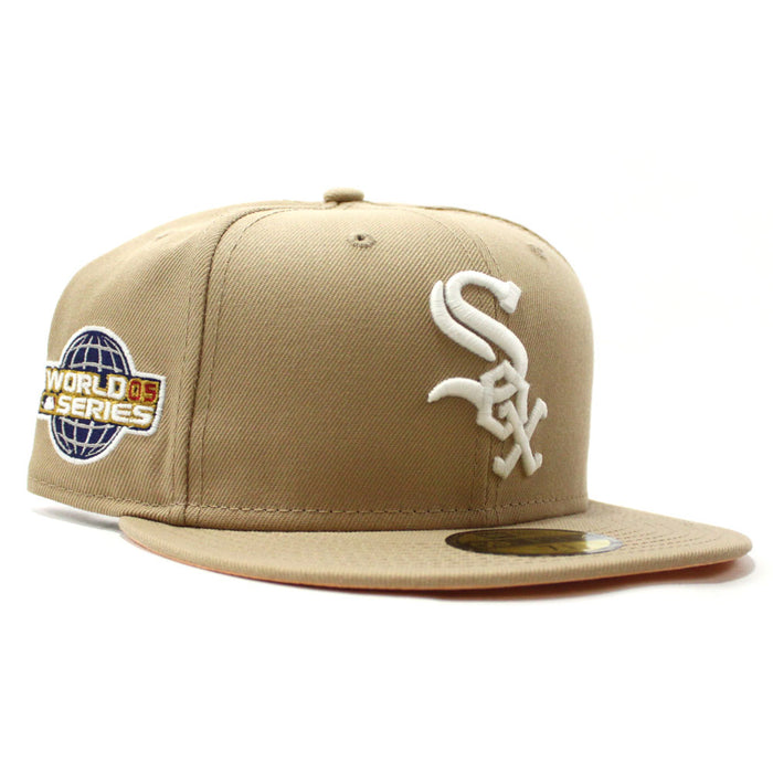 Chicago White Sox 2005 World Series New Era 59Fifty Fitted Hat (GITD Camel Peach Under Brim)