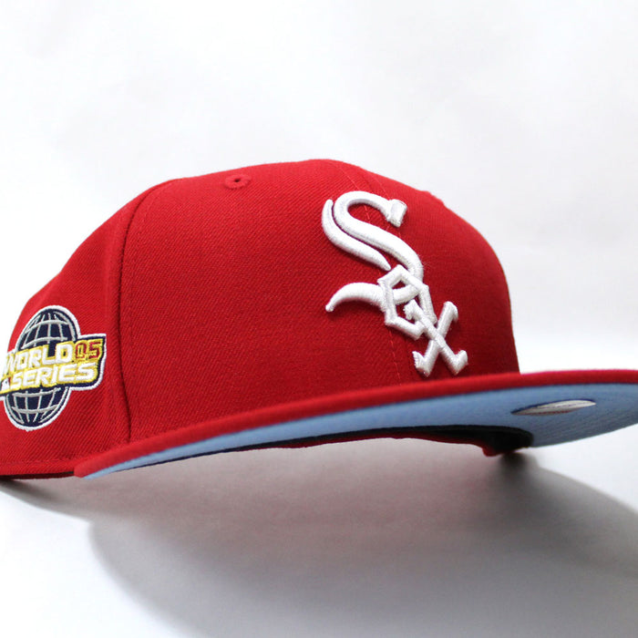 Chicago White Sox 2005 World Series New Era Fitted 59Fifty Hat (Red Sky Blue Under Brim)