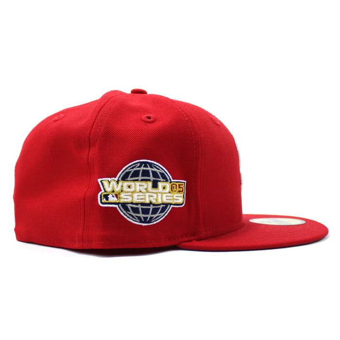Chicago White Sox 2005 World Series New Era Fitted 59Fifty Hat (Red Sky Blue Under Brim)