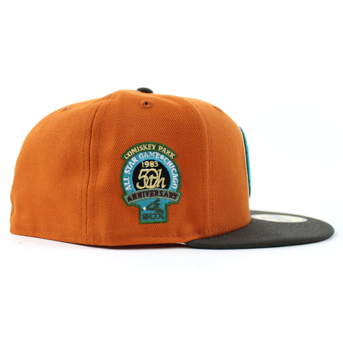Chicago White Sox 50th Anniversary New Era 59Fifty Fitted Hat (Fight Orange DARK PEWTER AQUA Under Brim)