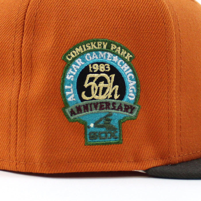 Chicago White Sox 50th Anniversary New Era 59Fifty Fitted Hat (Fight Orange DARK PEWTER AQUA Under Brim)