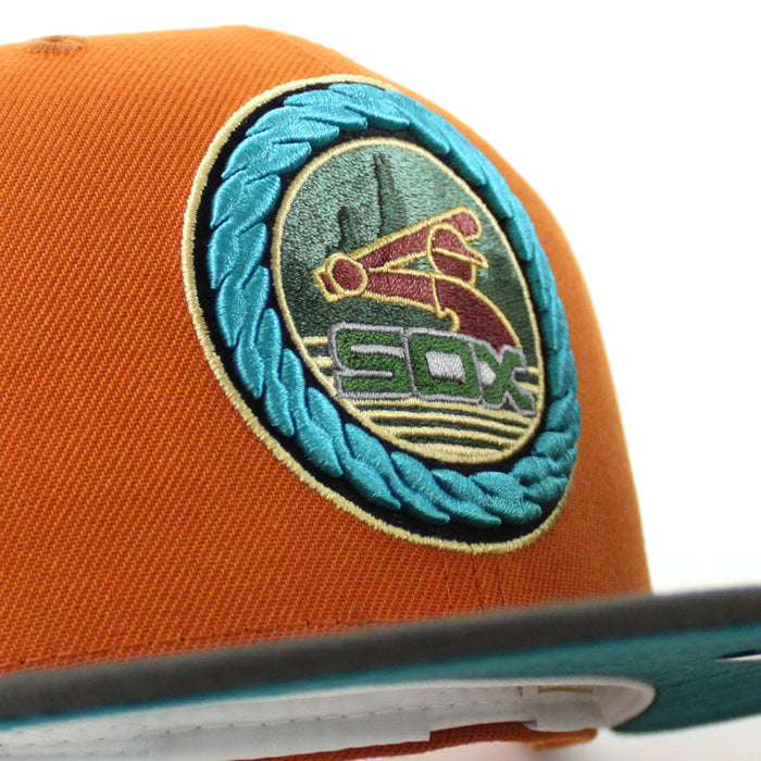 Chicago White Sox 50th Anniversary New Era 59Fifty Fitted Hat (Fight Orange DARK PEWTER AQUA Under Brim)