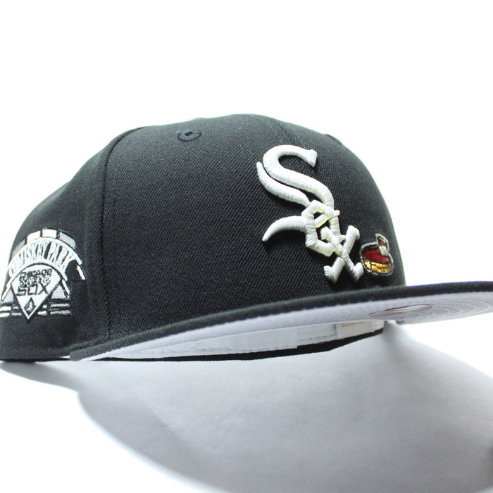 Chicago White Sox Team Eats Comiskey Park New Era 59Fifty Fitted Hat (Glow in the Dark Black Grey Under Brim)