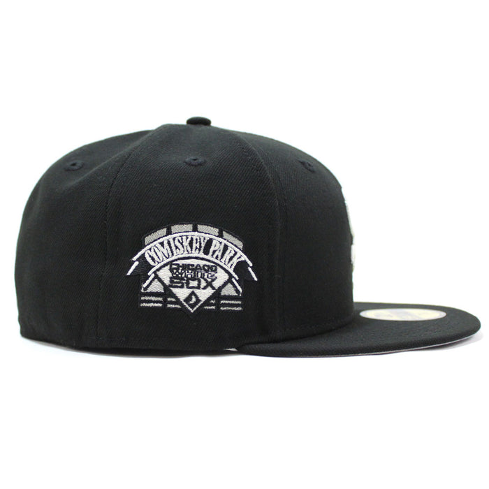 Chicago White Sox Team Eats Comiskey Park New Era 59Fifty Fitted Hat (Glow in the Dark Black Grey Under Brim)