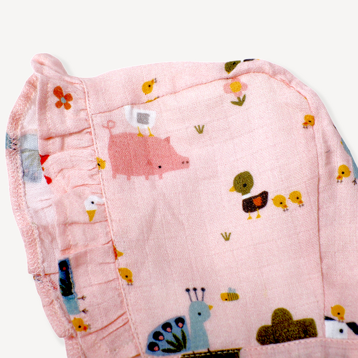 Chick Chick Farm Baby Bonnet Hat (Organic Muslin)