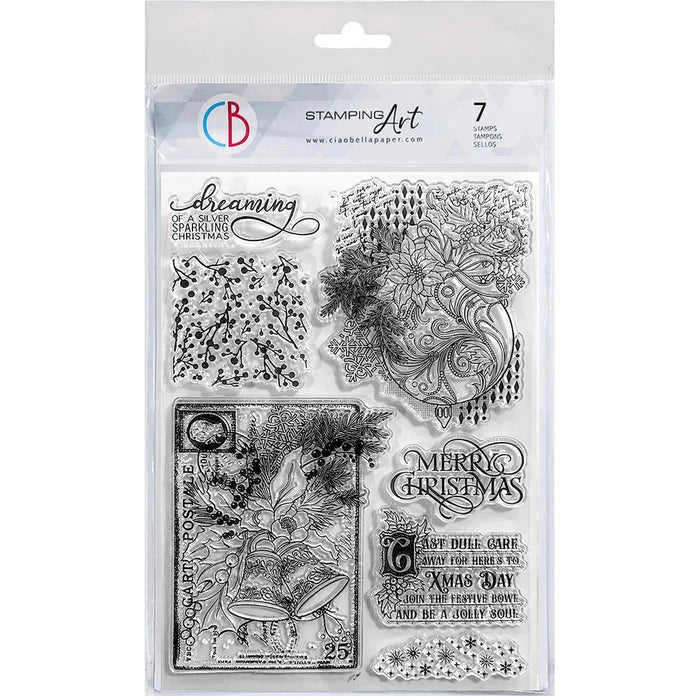 Ciao Bella - Clear Stamp Set 6x8 - Silver Bells. Available at Embellish Away located in Bowmanville Ontario Canada.