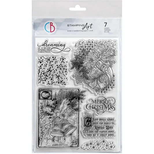 Ciao Bella - Clear Stamp Set 6x8 - Silver Bells. Available at Embellish Away located in Bowmanville Ontario Canada.