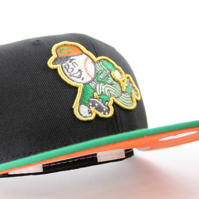 Cincinnati Reds 1970 All Star Game New Era 59Fifty Fitted Hat (GITD Black Green Orange Under Brim)