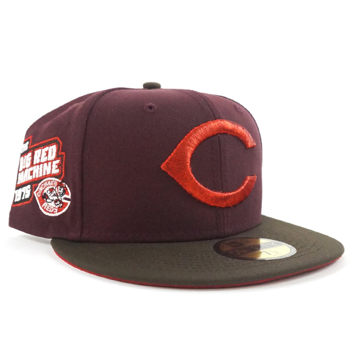 Cincinnati Reds The Big Red Machine 1975 New Era 59Fifty Fitted Hat (Maroon Walnut Red Under Brim)