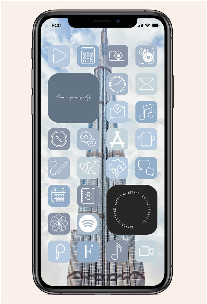 multiple colors of blue icon and widgets for ios