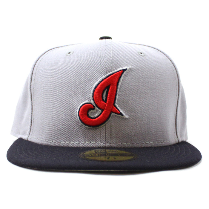 Cleveland Indians 2002 New Era 59Fifty Fitted Hat (Gray Navy Gray Under Brim)