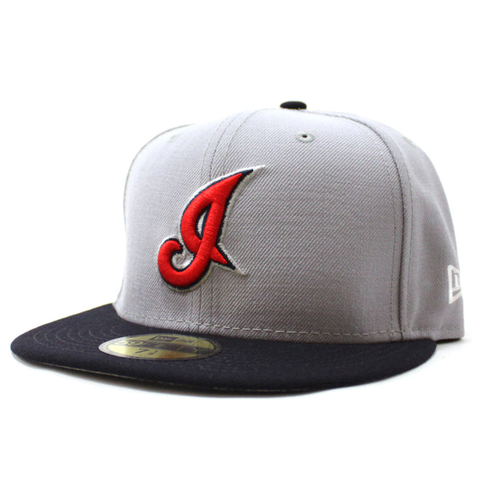 Cleveland Indians 2002 New Era 59Fifty Fitted Hat (Gray Navy Gray Under Brim)