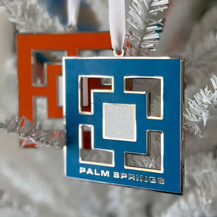 Cloisonne Enamel Holiday Ornament - Breeze Block Palm Springs - Destination PSP